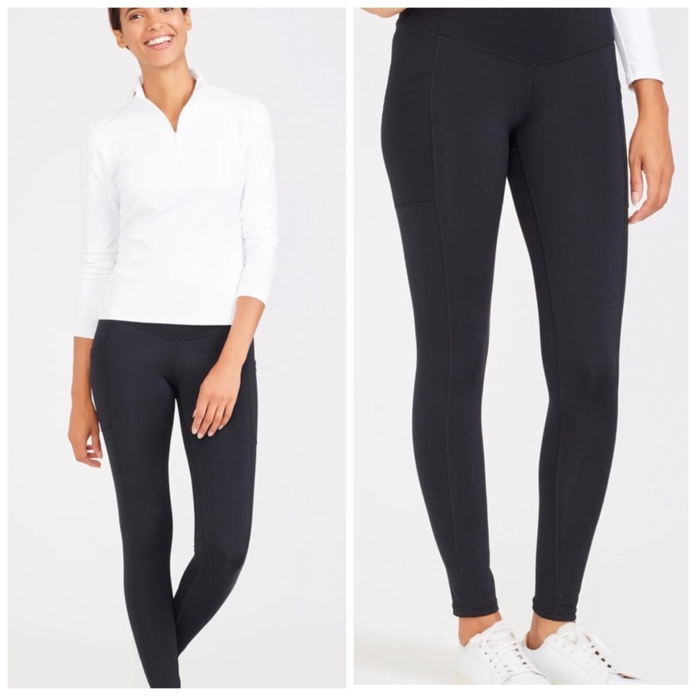 J. Mclaughlin Rhonda Pocket Leggings Black Pull-on Activewear Athleisure.    L4